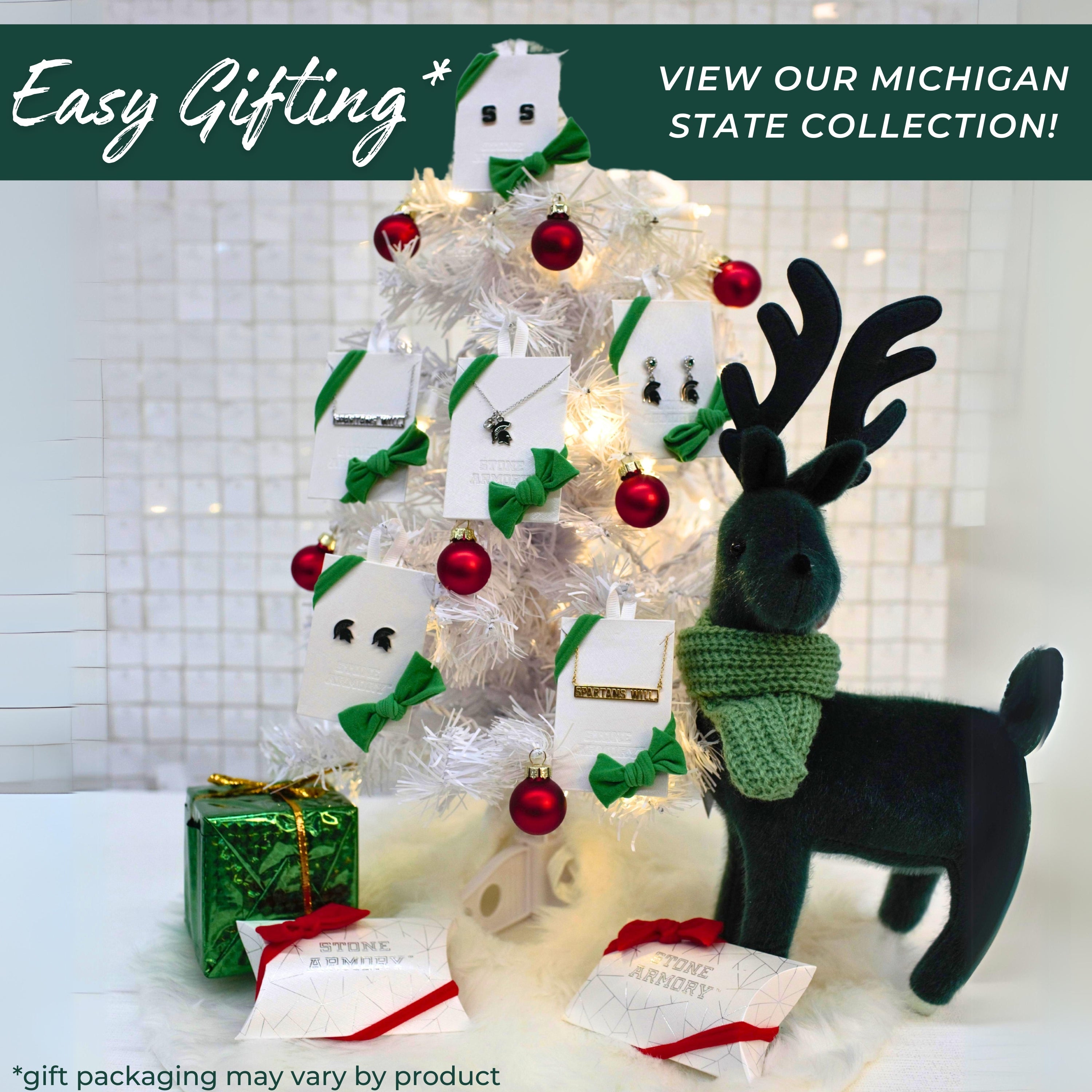 Michigan State Spartan Earrings Huggie Hoops