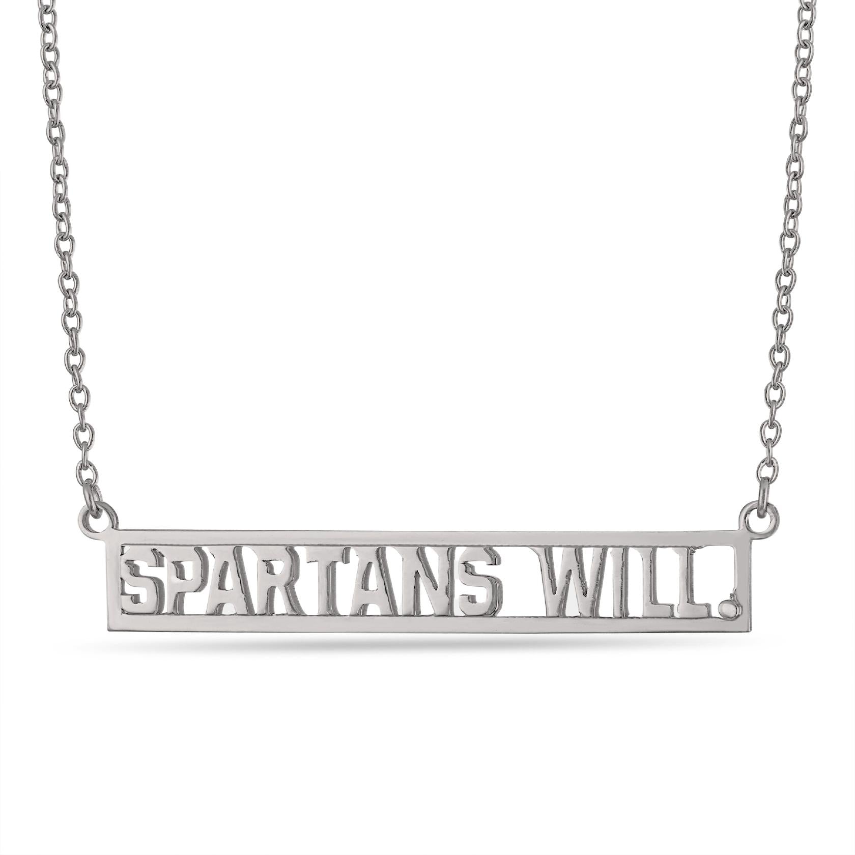 MSU Necklace 'Spartans Will.'