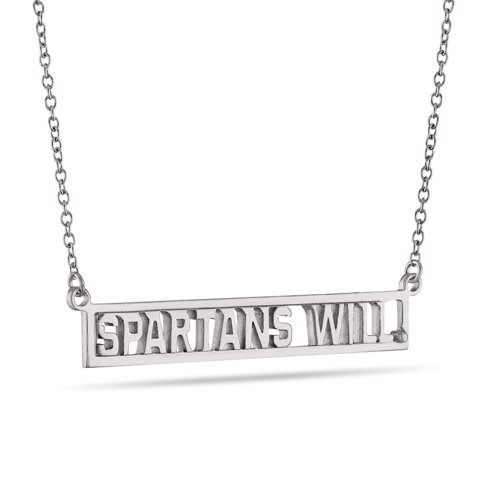 MSU Necklace 'Spartans Will.'