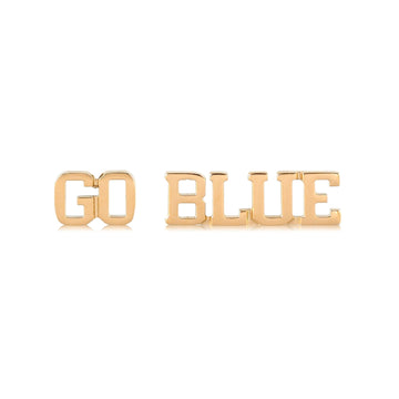 University of Michigan Earring Studs Go Blue 18K Gold Finish