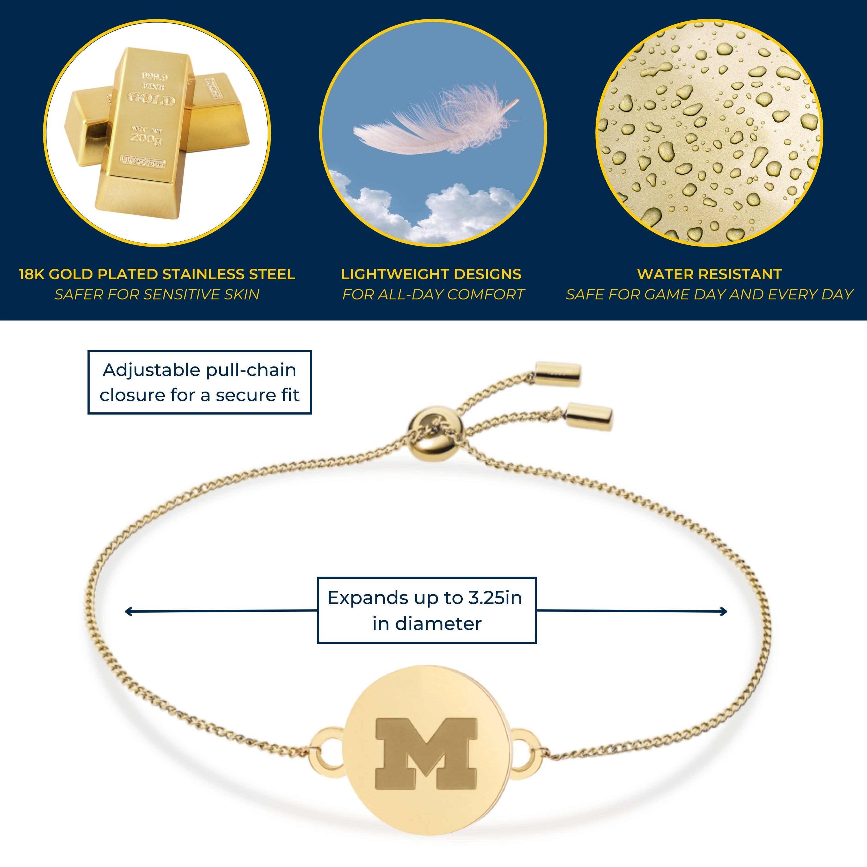 Michigan Bracelet Block M