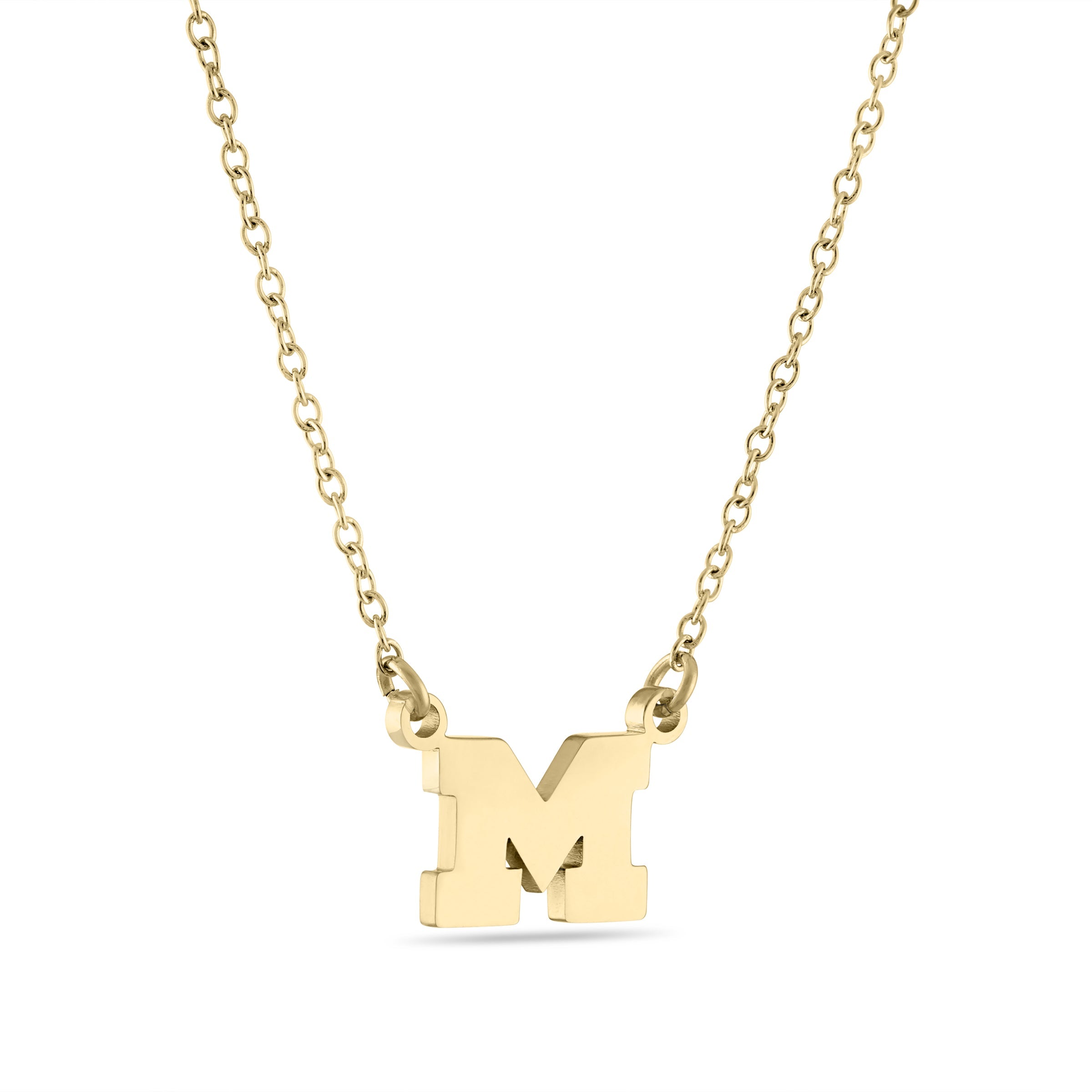 Michigan Wolverines Necklace Block M