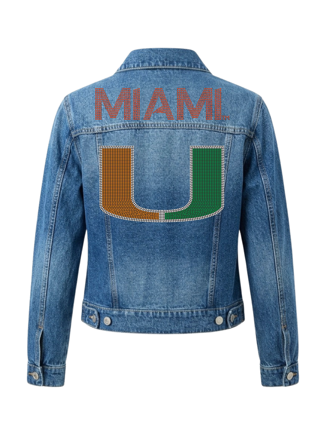University Of Miami Script U Blue Denim Jacket