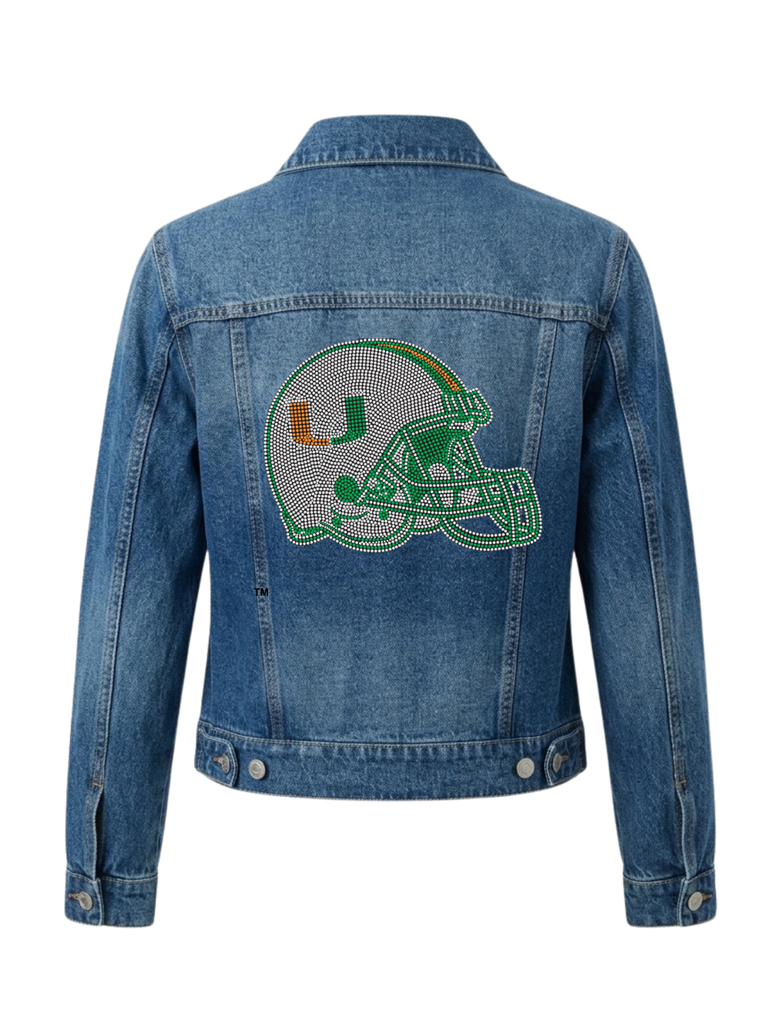 University Of Miami Helmet Blue Denim Jacket