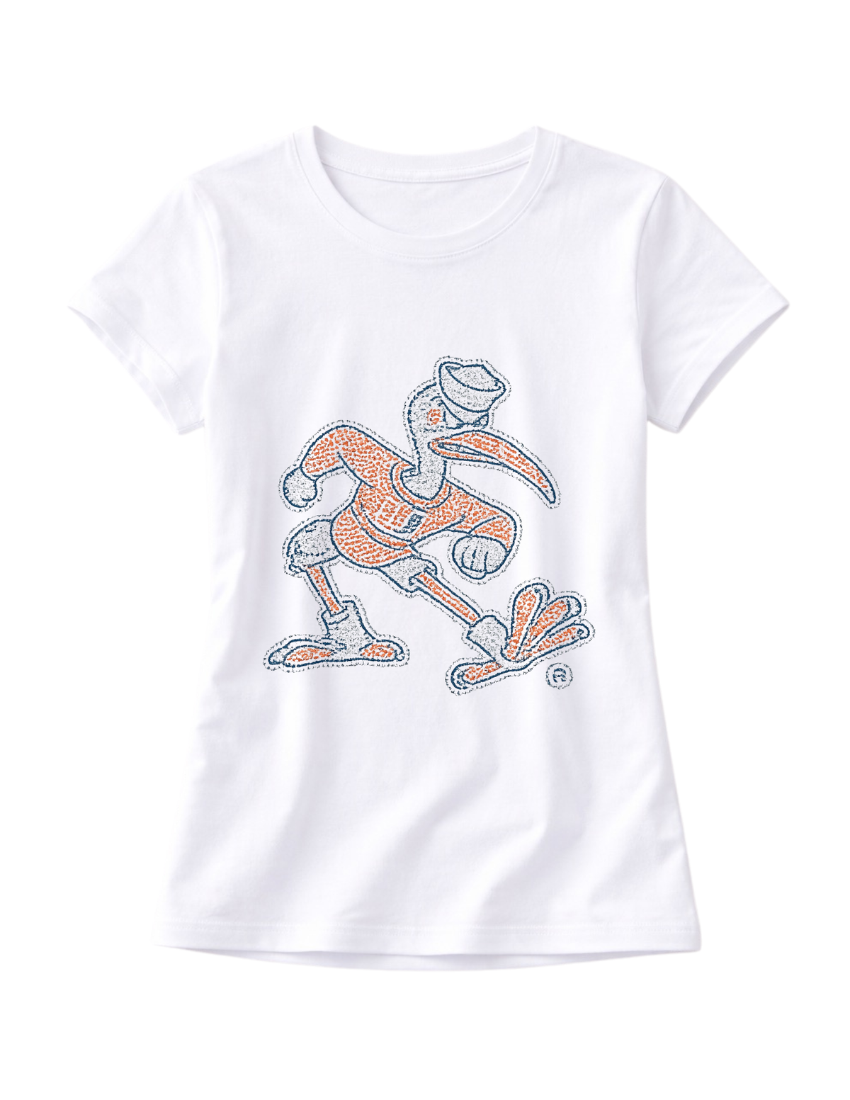 University Of Miami Sebastian White Crewneck Short Sleeve T-Shirt