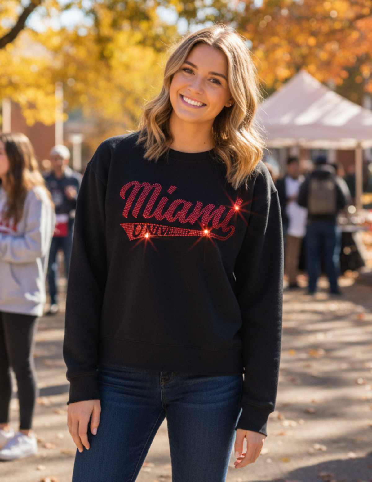 Miami of Ohio University Script Black Crewneck Sweatshirt
