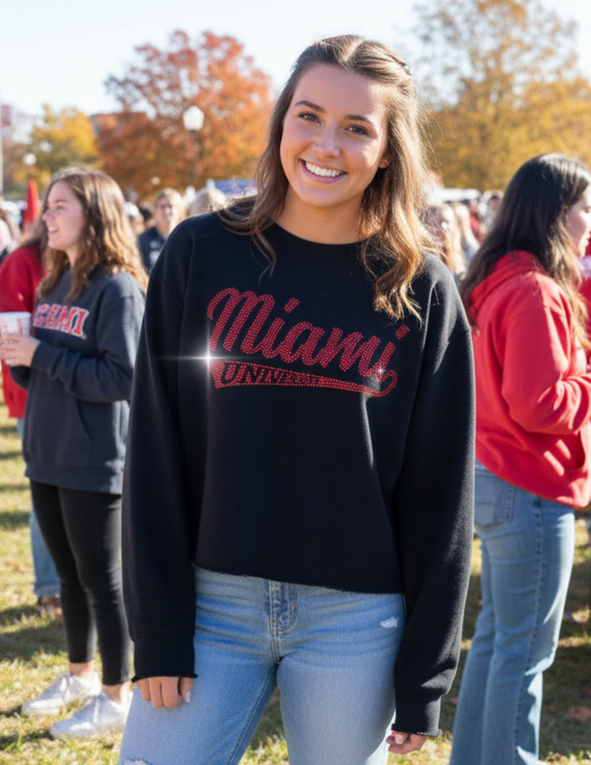 Miami of Ohio University Script Black Crewneck Sweatshirt