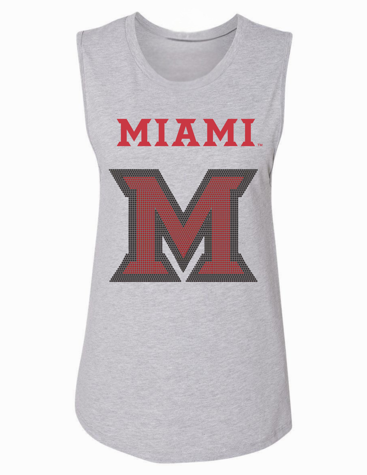 Miami of Ohio Miami Beveled-M Light Gray Tank Top