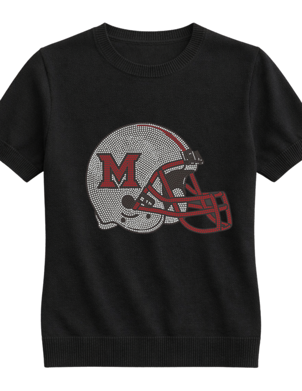 Miami of Ohio Helmet Black Short Sleeve Sweater