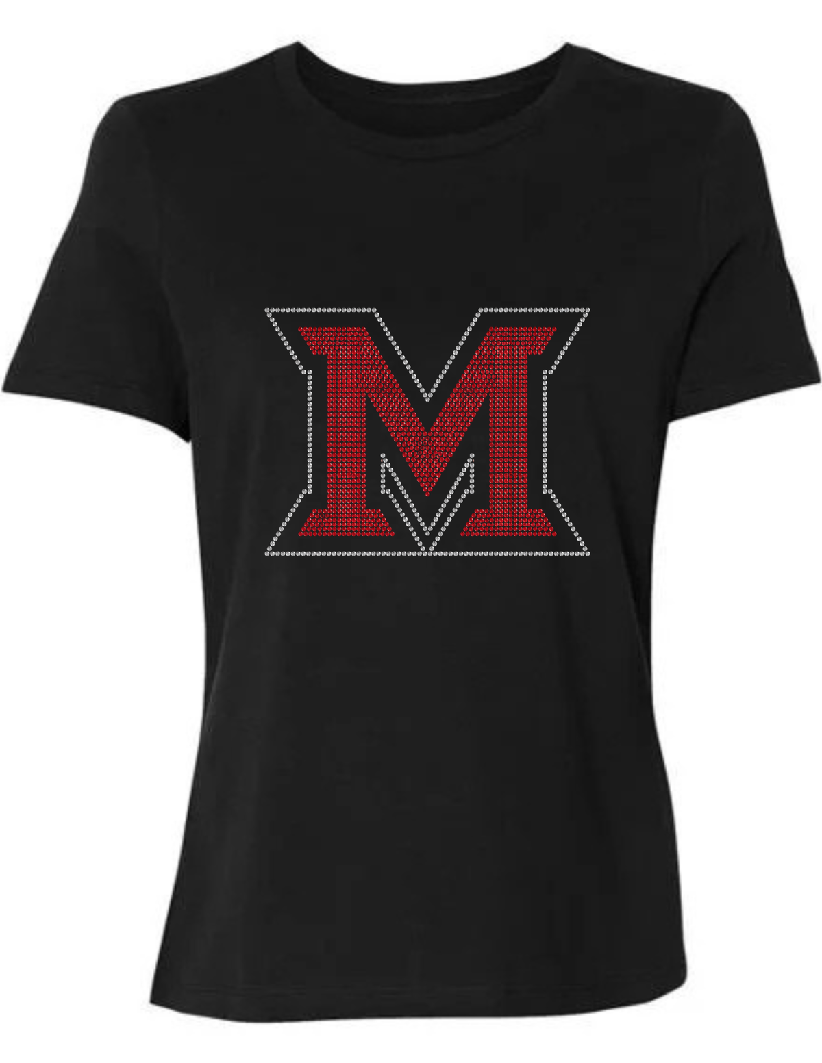 Miami of Ohio Beveled-M Black Crewneck Short Sleeve T-Shirt