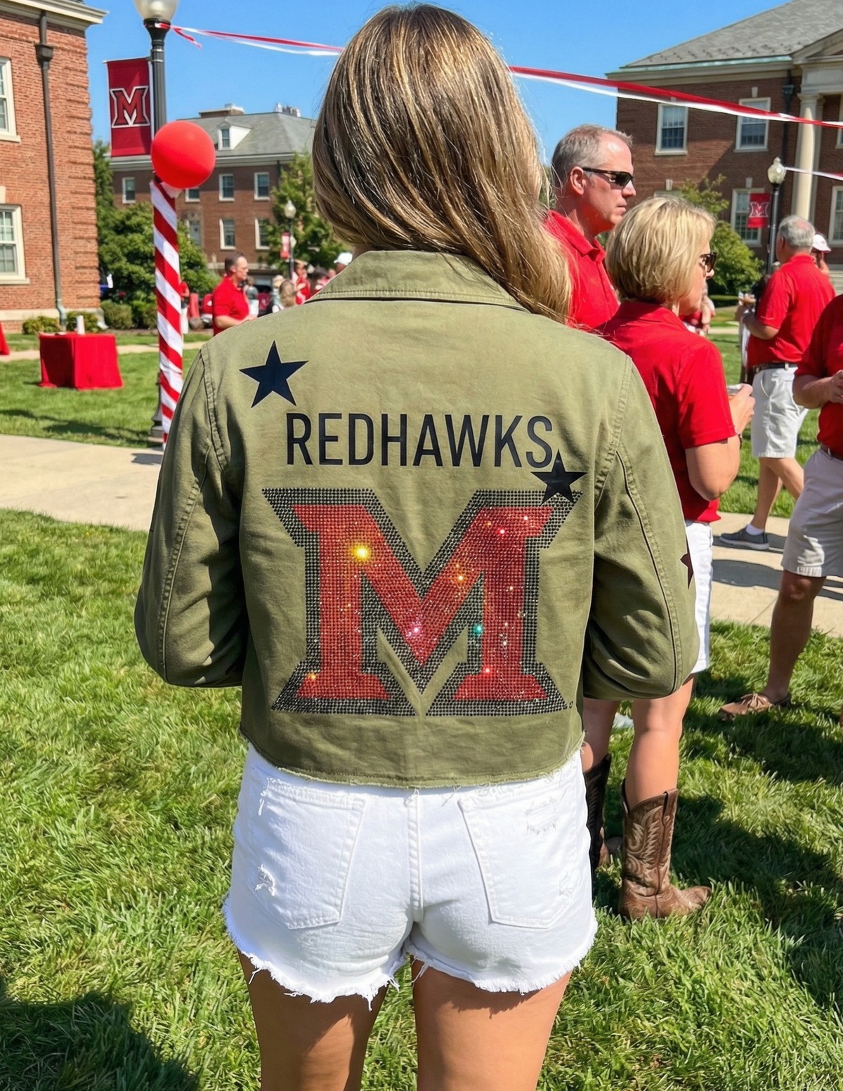 Miami of Ohio Redhawks Beveled-M Army Green Shacket
