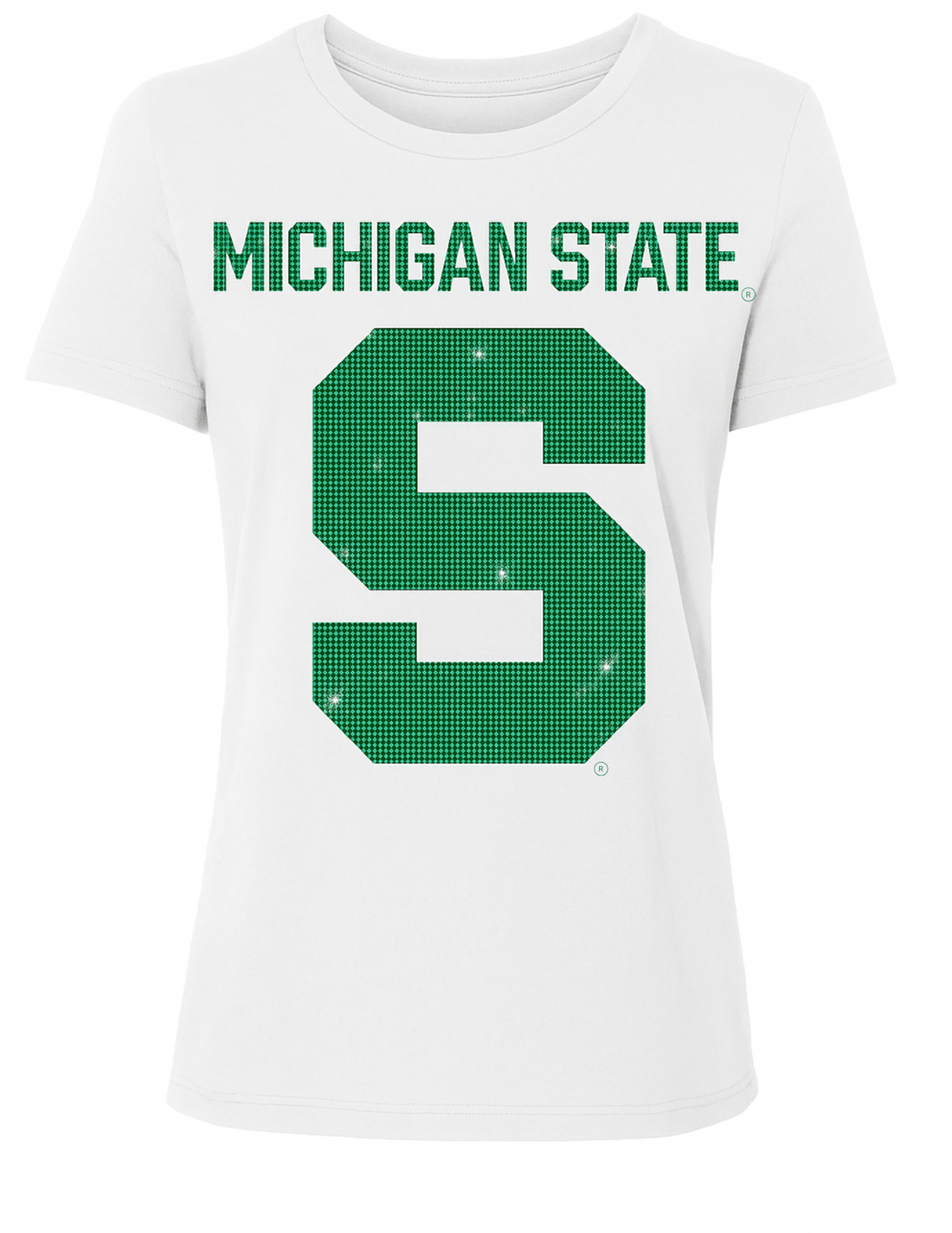 Michigan State Block S White Crewneck Short Sleeve T-Shirt