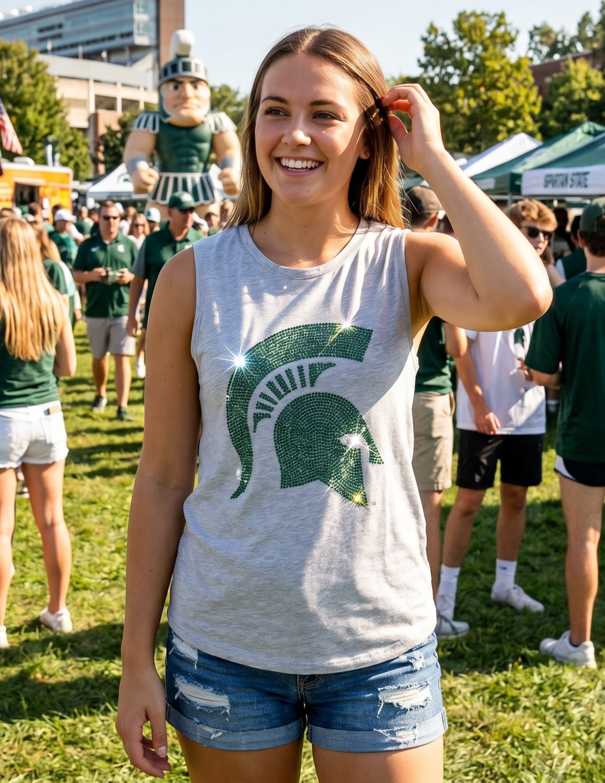 Michigan State Spartan Grey Tank Top