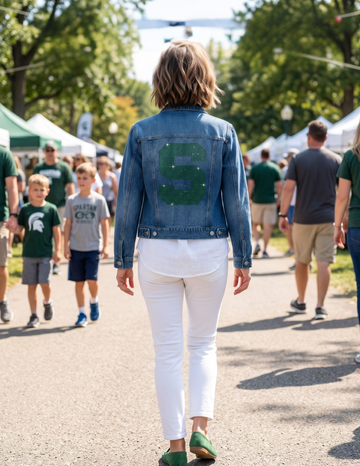 Michigan State Block S Blue Denim Jacket