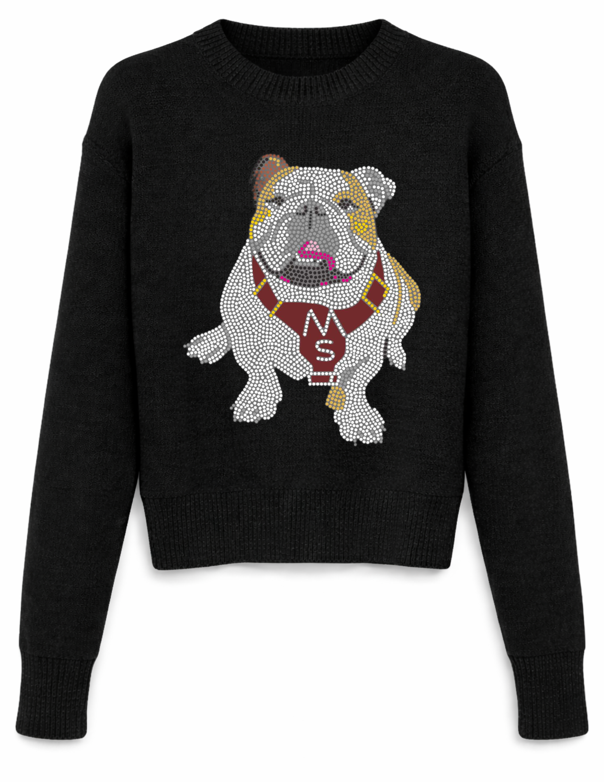 Mississippi State Bulldog Black Crewneck Sweater