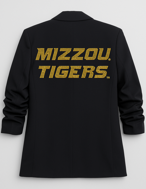 University of Missouri Mizzou Tigers Black Ruched Blazer