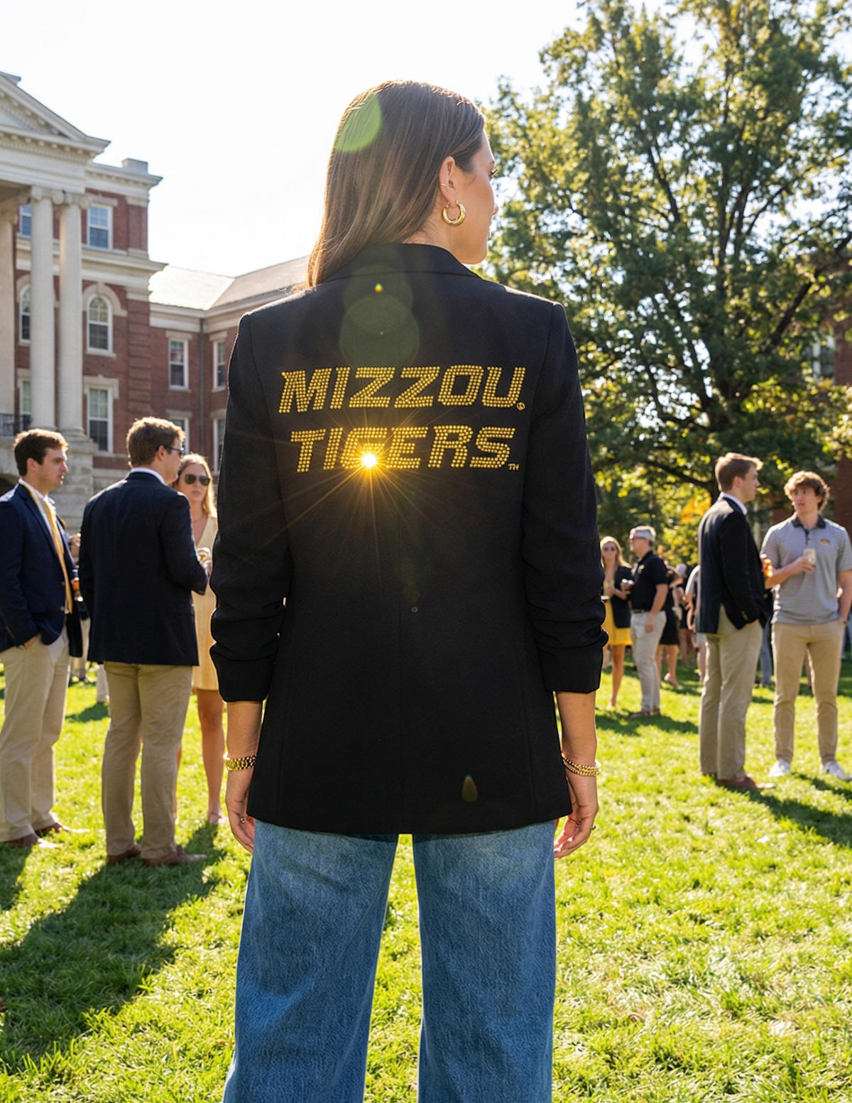 University of Missouri Mizzou Tigers Black Ruched Blazer