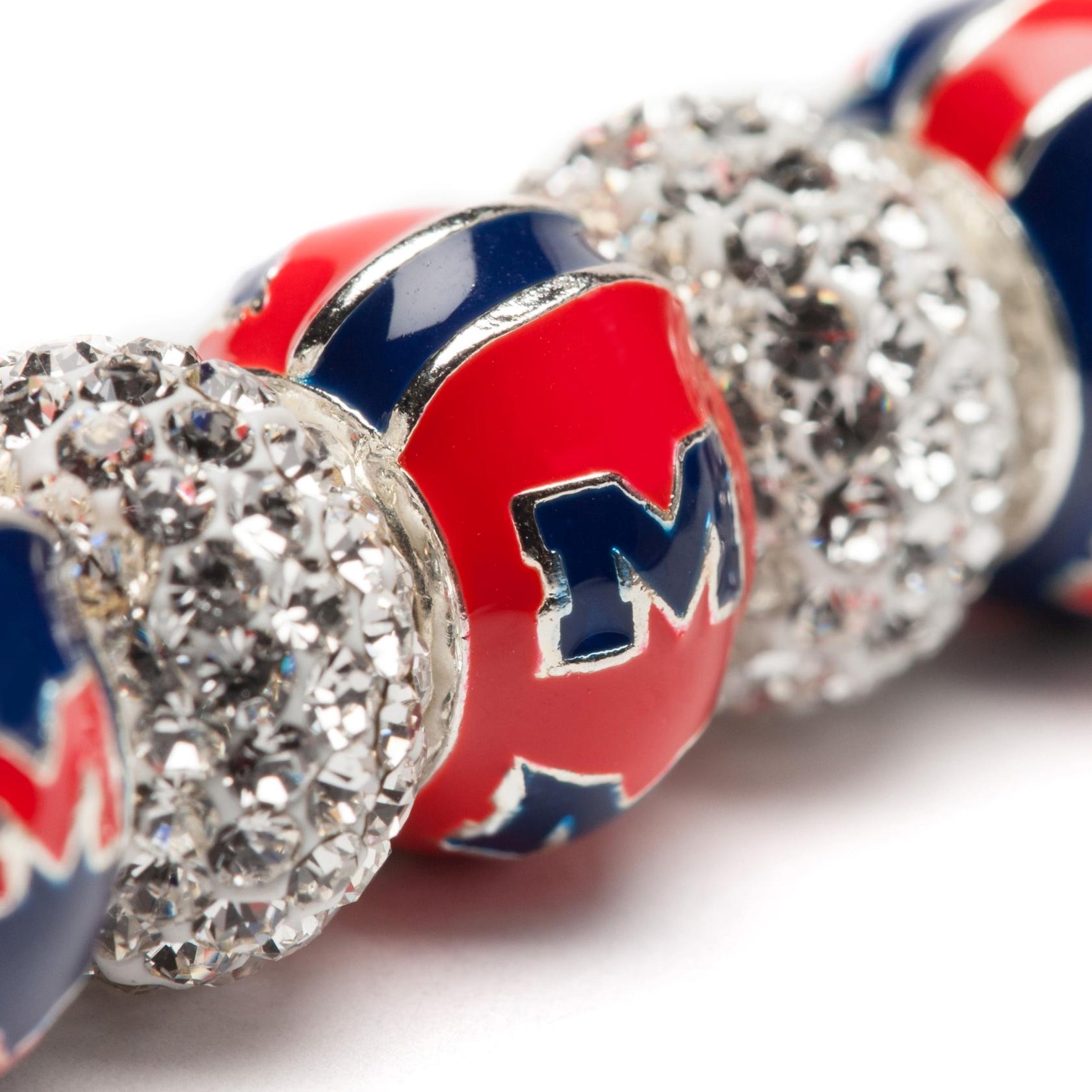 Ole Miss Bead Charm - Crimson Logo Stripe