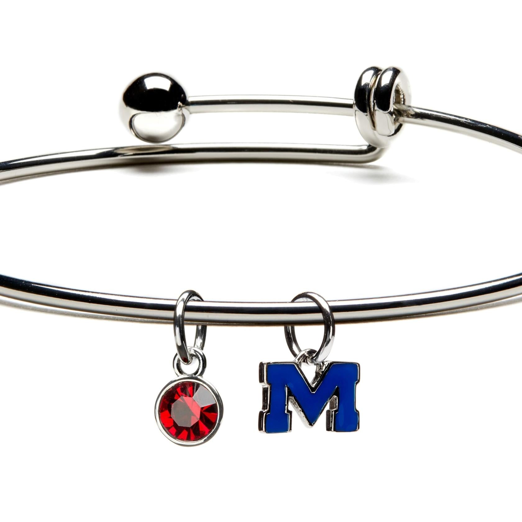 Ole Miss Charm Pendant - Blue Block M