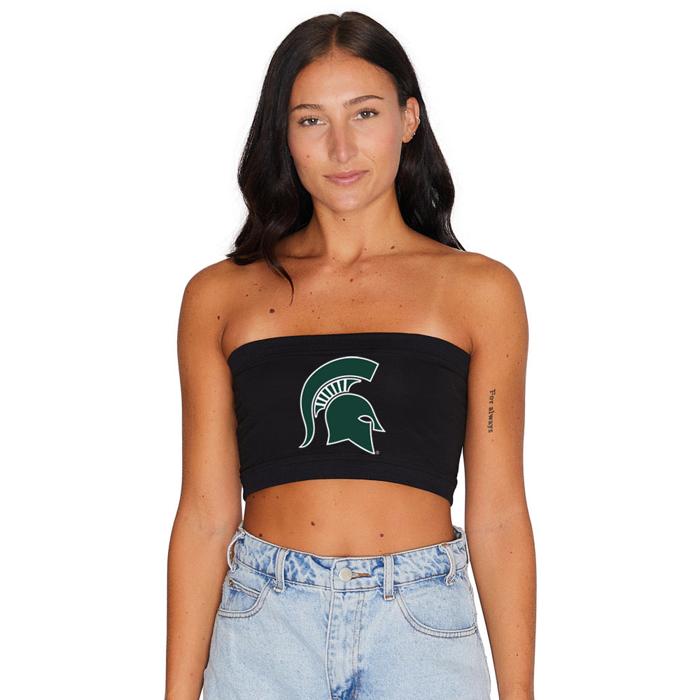 Michigan State Black Bandeau Top