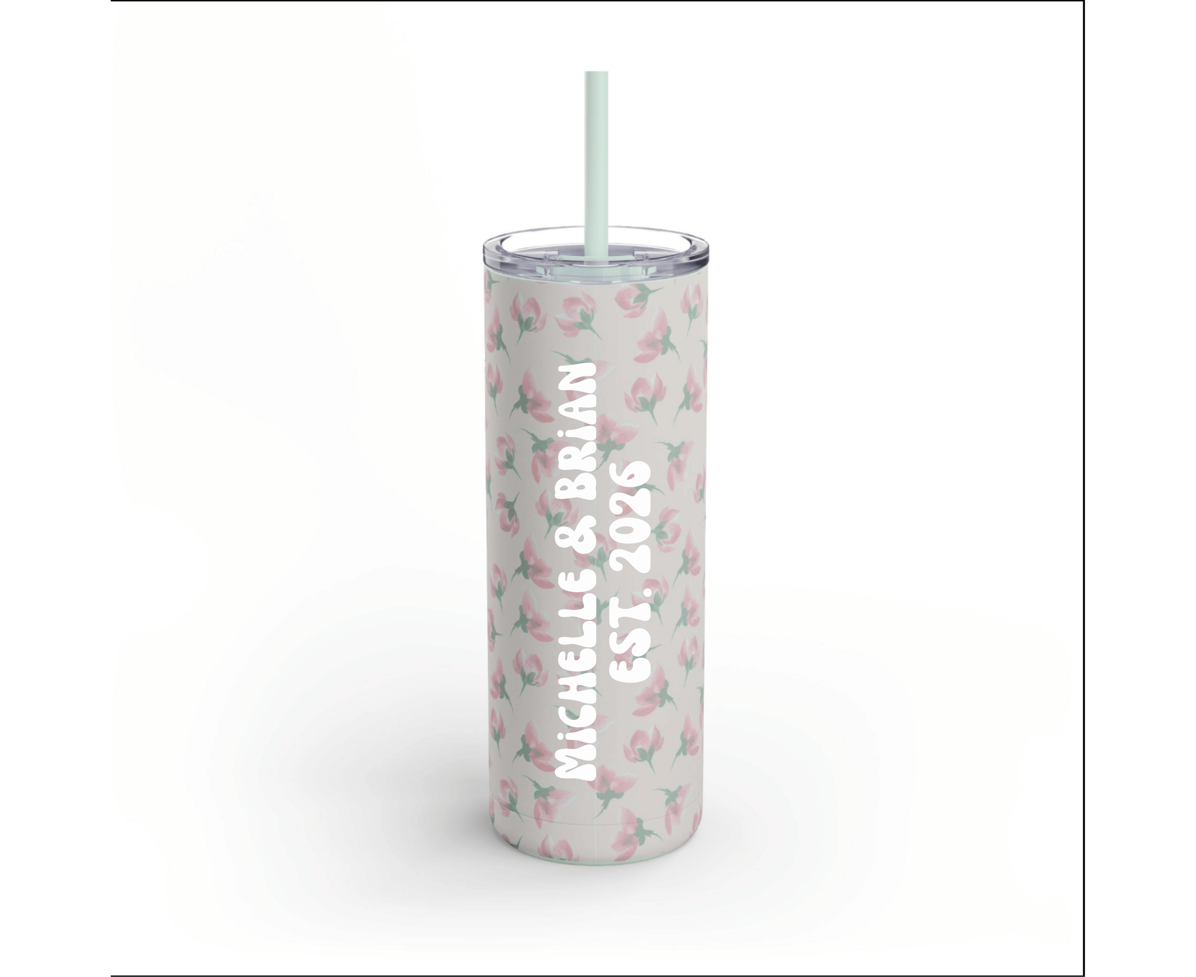 Customizable: Floral Pattern Tumbler, Personalized Gift for Coffee Lovers, Travel Mug for Women, Insulated Drinkware, Trendy Water Bottle