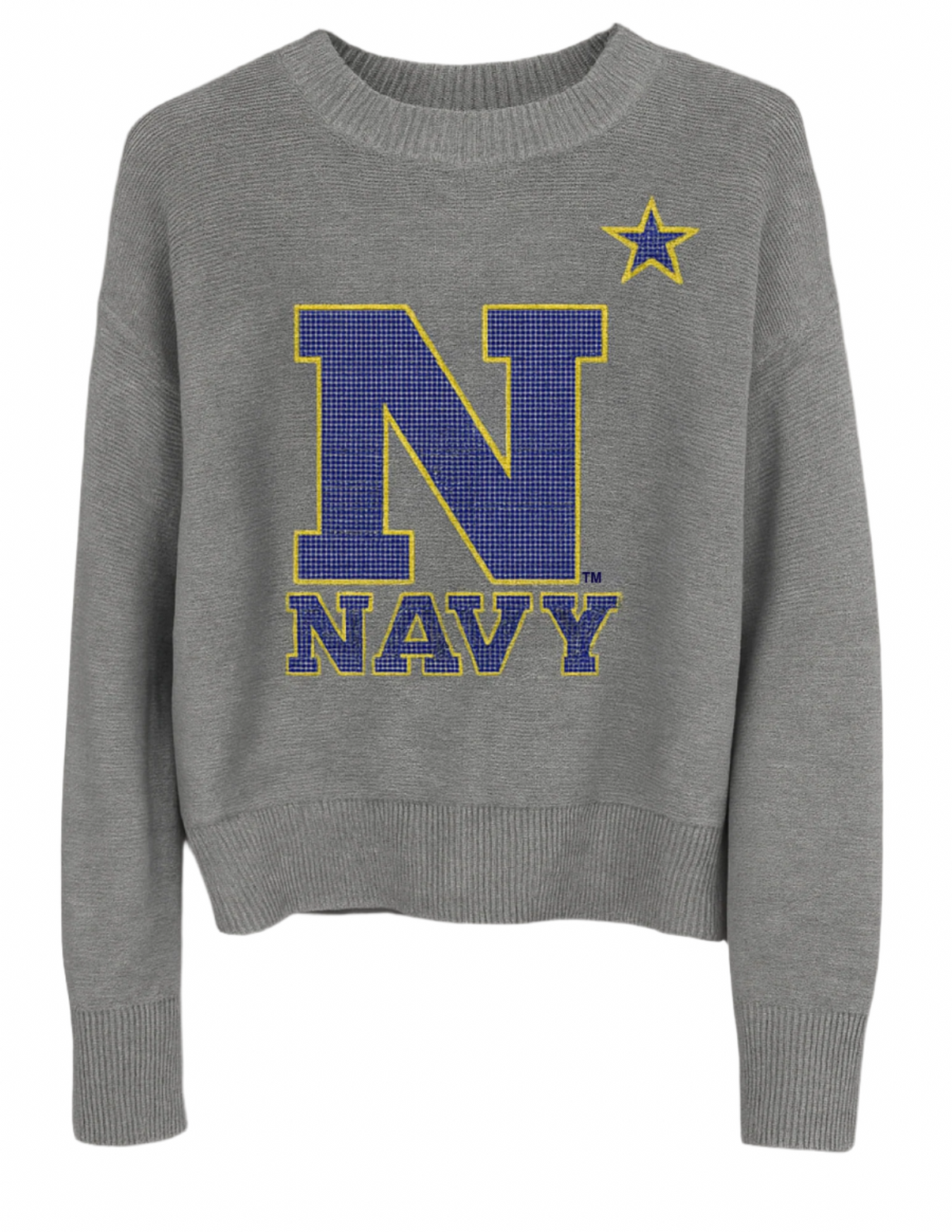 Naval Academy Large N Gray Crewneck Sweater