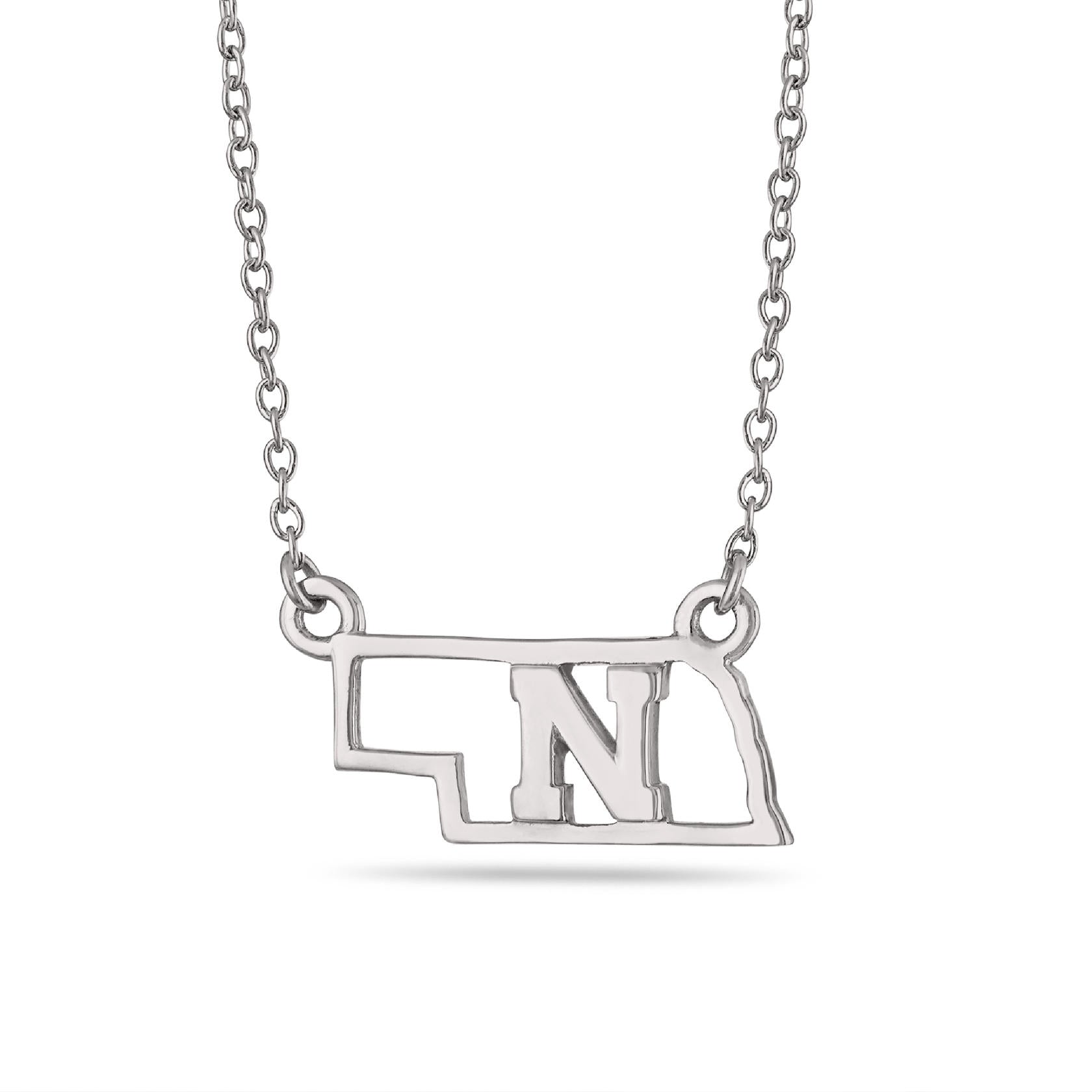 Nebraska Block N State Cutout Necklace