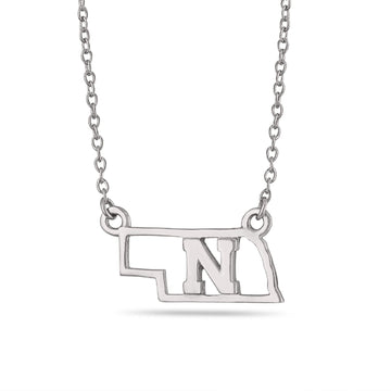 Nebraska Block N State Cutout Necklace