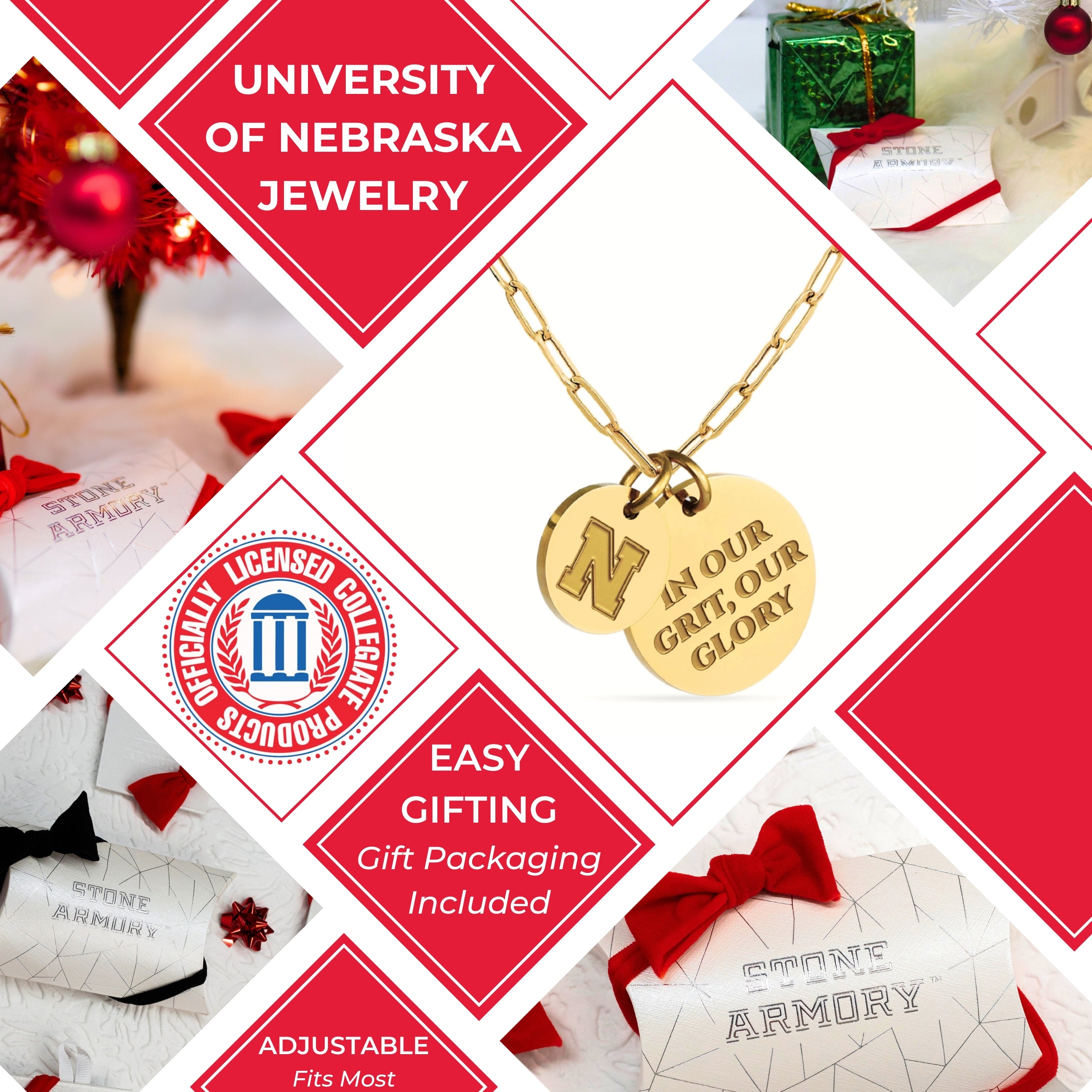Nebraska Paperclip Chain Charm Necklace