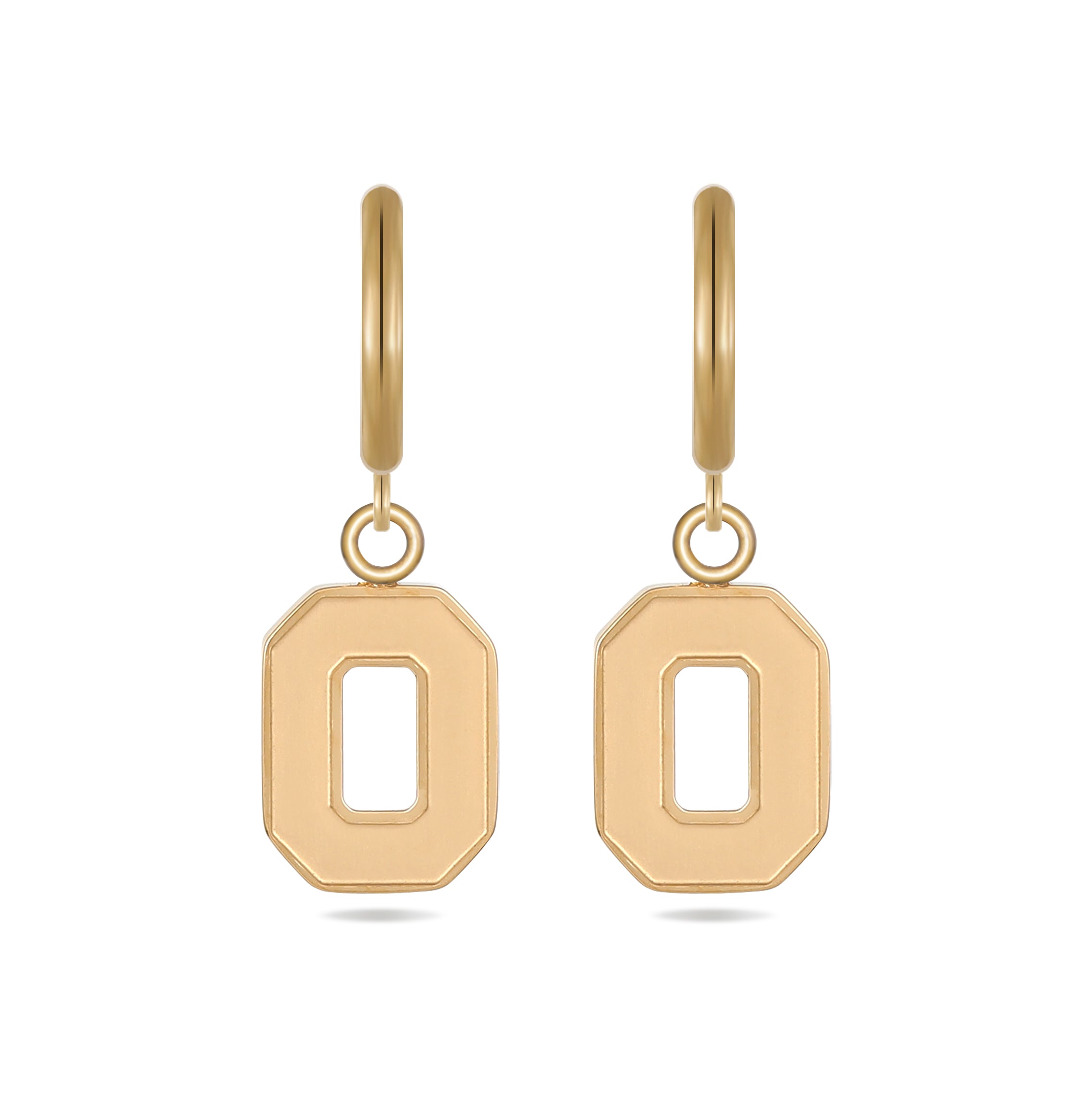 Ohio State Block O Huggie Hoops - Gold Finish