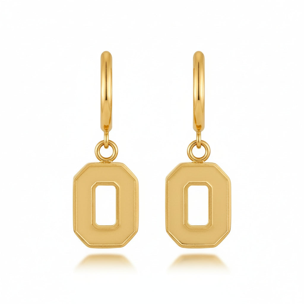 Ohio State Block O Huggie Hoops - Gold Finish