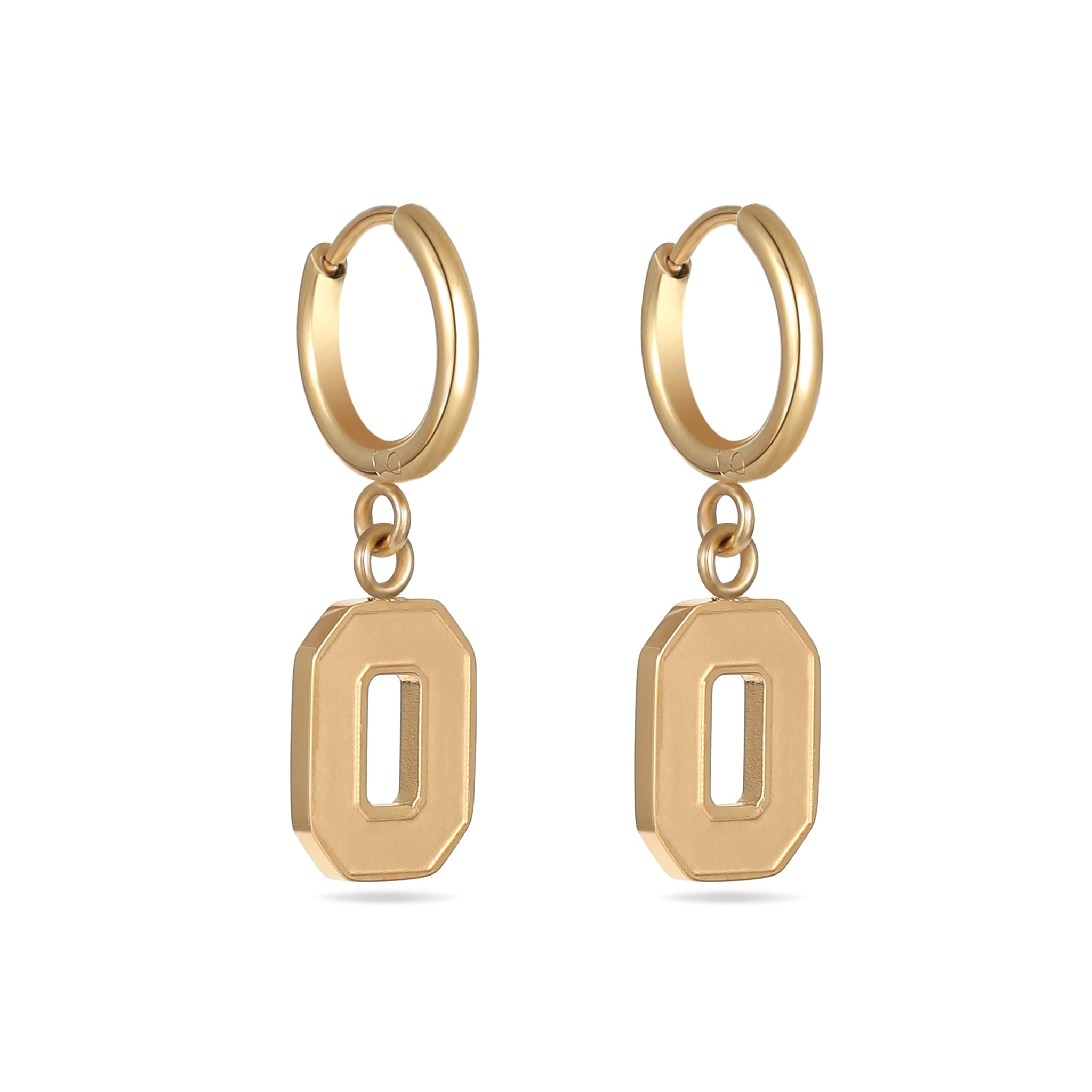 Ohio State Block O Huggie Hoops - Gold Finish