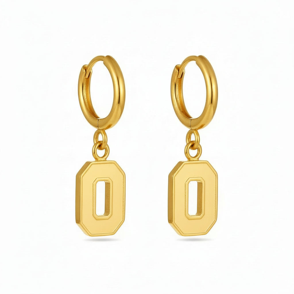 Ohio State Block O Huggie Hoops - Gold Finish