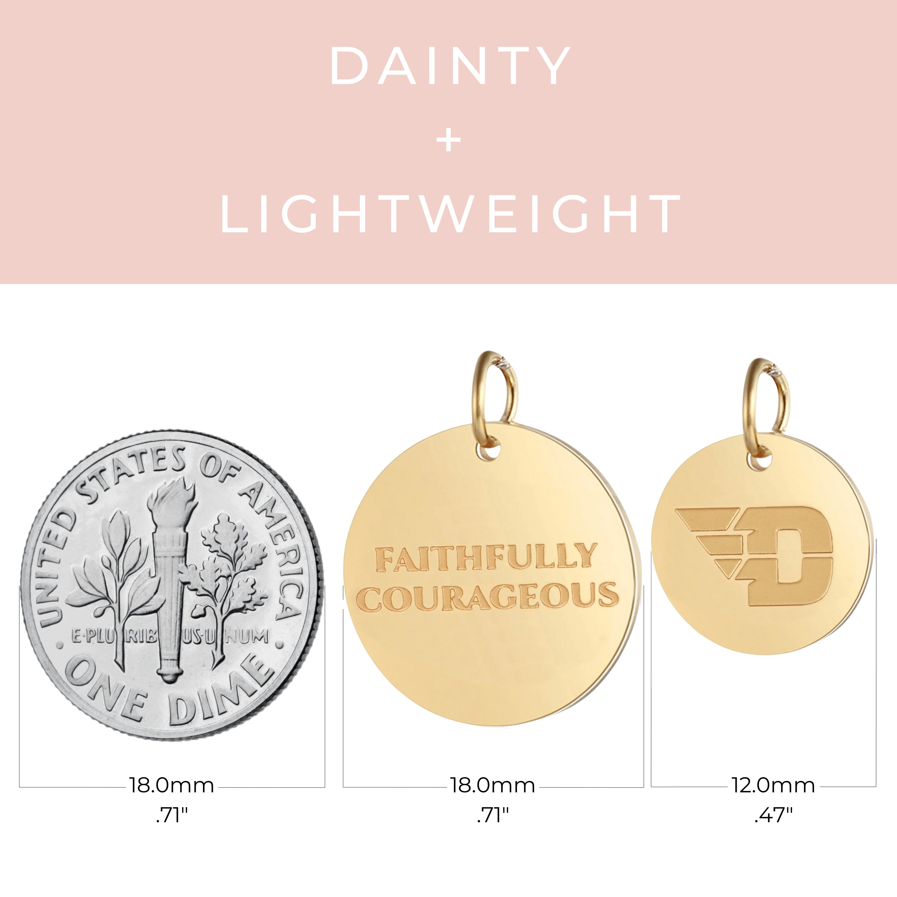 Dayton Flyers Coin Charm Necklace - 18K Gold Dipped