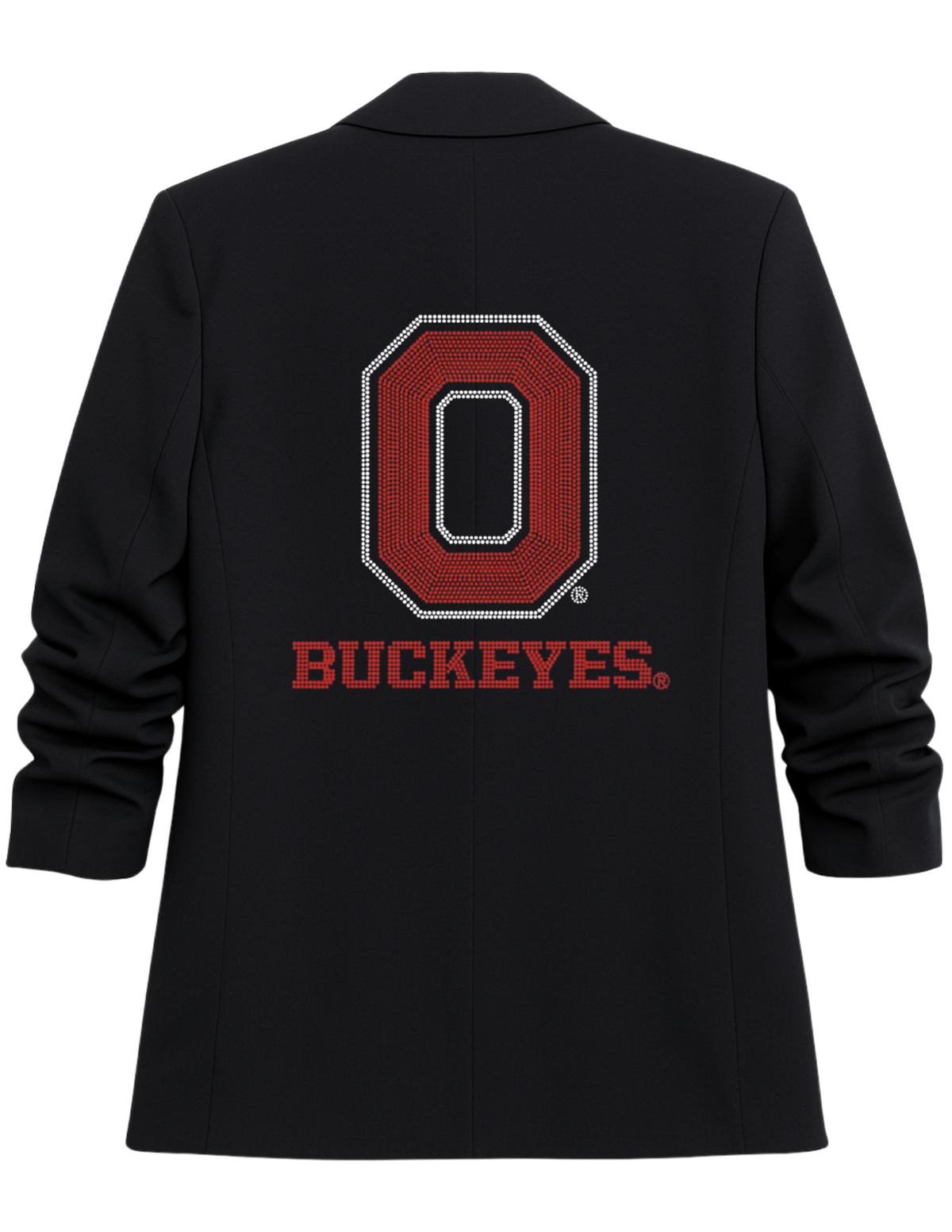 Ohio State O Buckeyes Black Ruched Sleeve Blazer