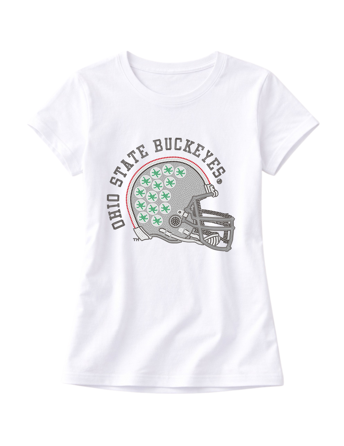 Ohio State Helmet Crewneck White Short Sleeve T-Shirt