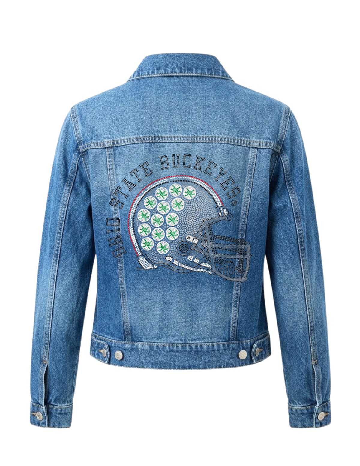 Ohio State Buckeyes Helmet Blue Denim Jacket