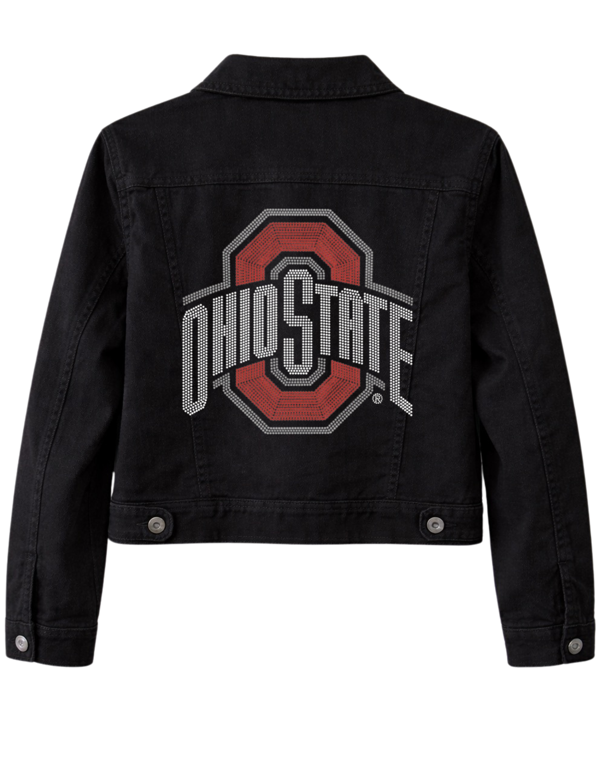 Ohio State Red Block O Black Denim Jacket