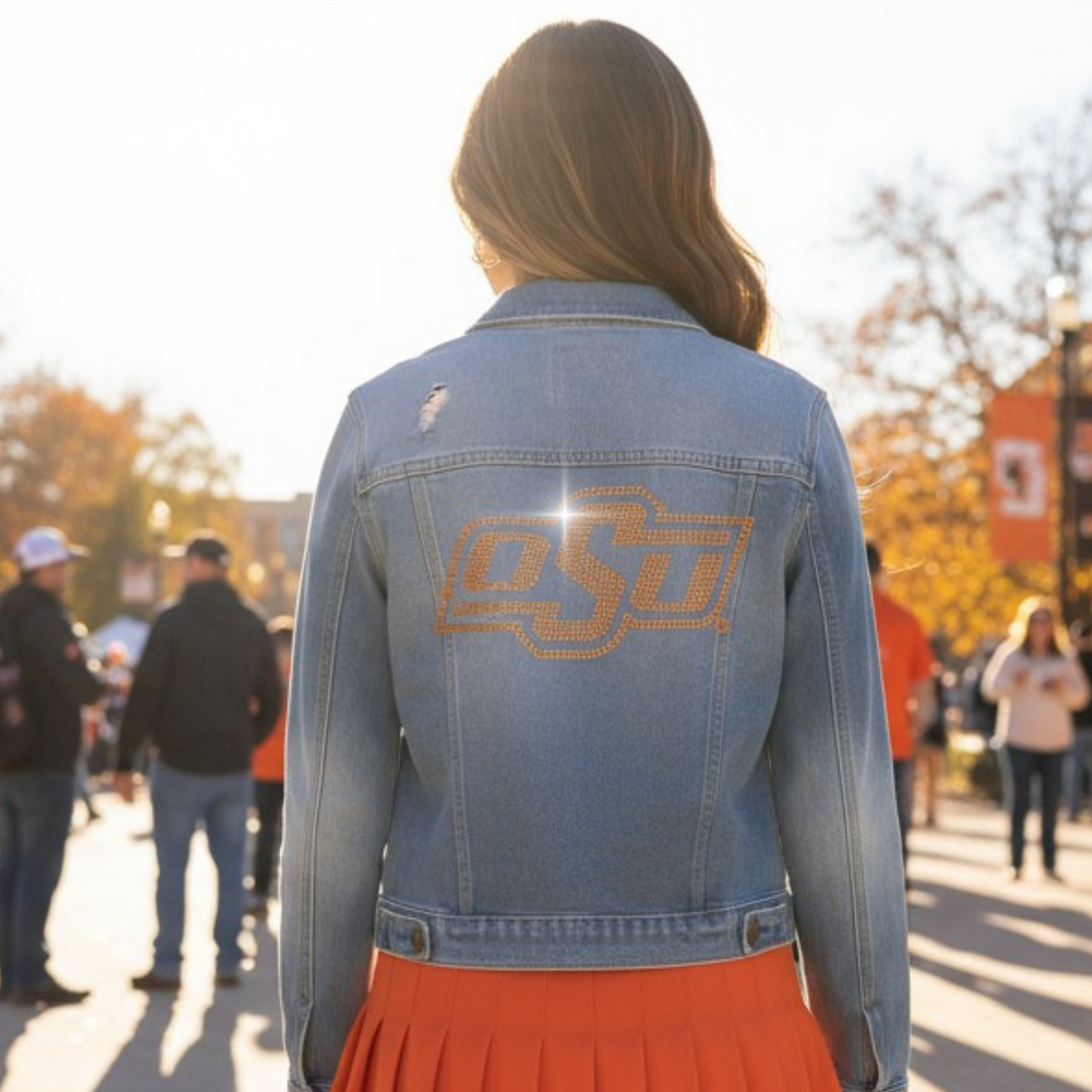 Oklahoma State OSU Blue Denim Jacket
