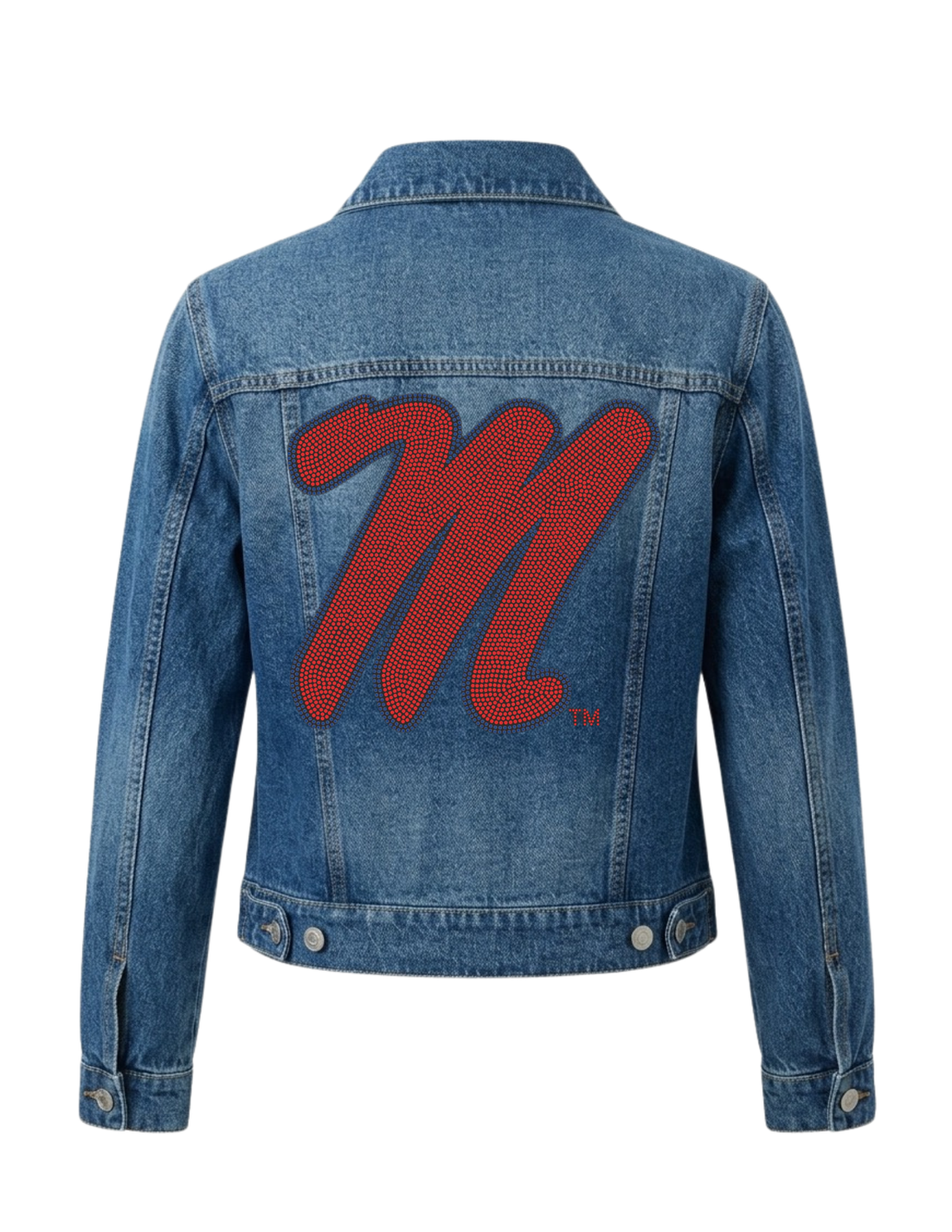 University of Mississippi Script M Logo Blue Denim Jacket