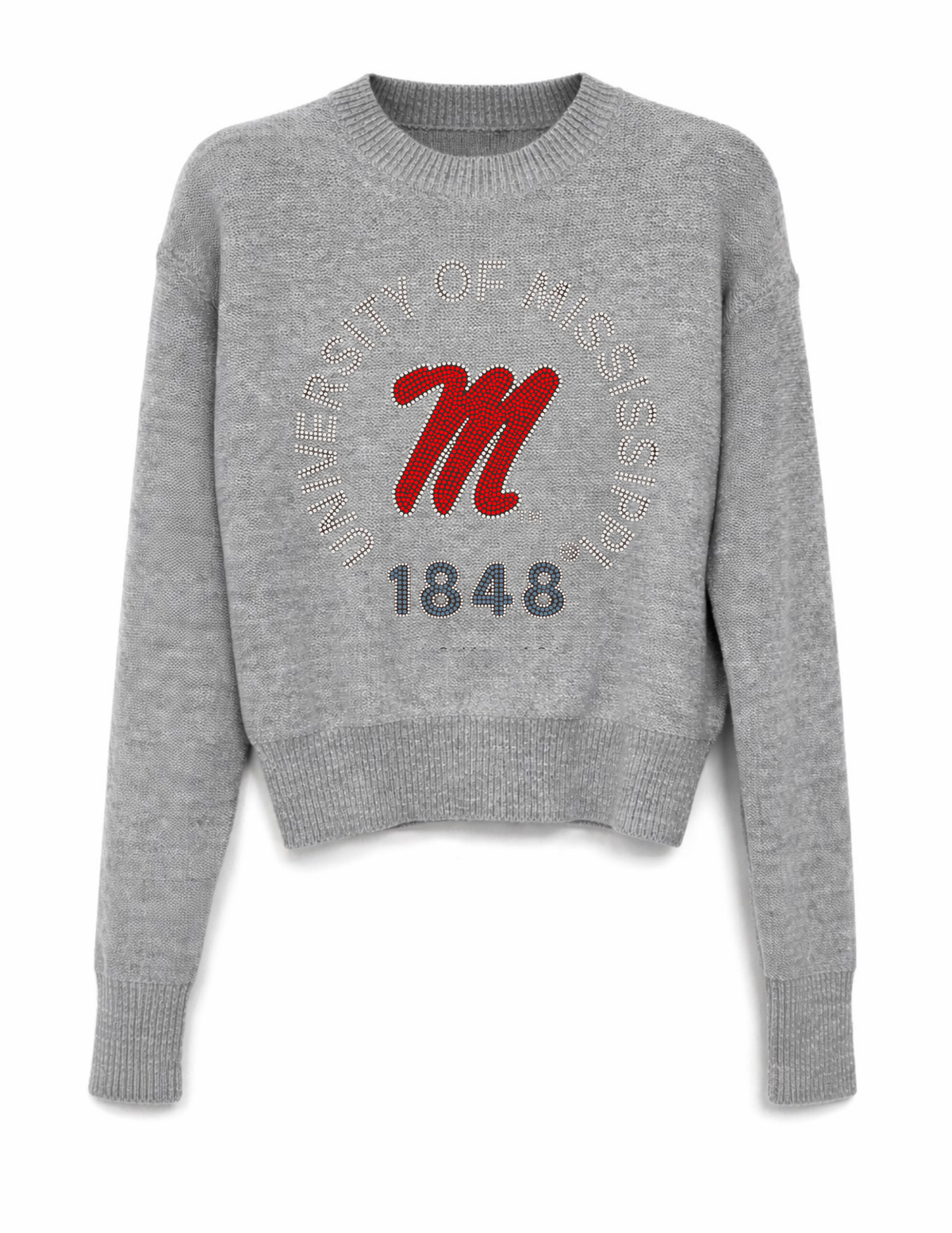 University of Mississippi EST. 1848 Gray Crewneck Sweater