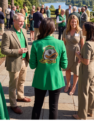 University Of Oregon Duck Green Ruched Sleeve Blazer