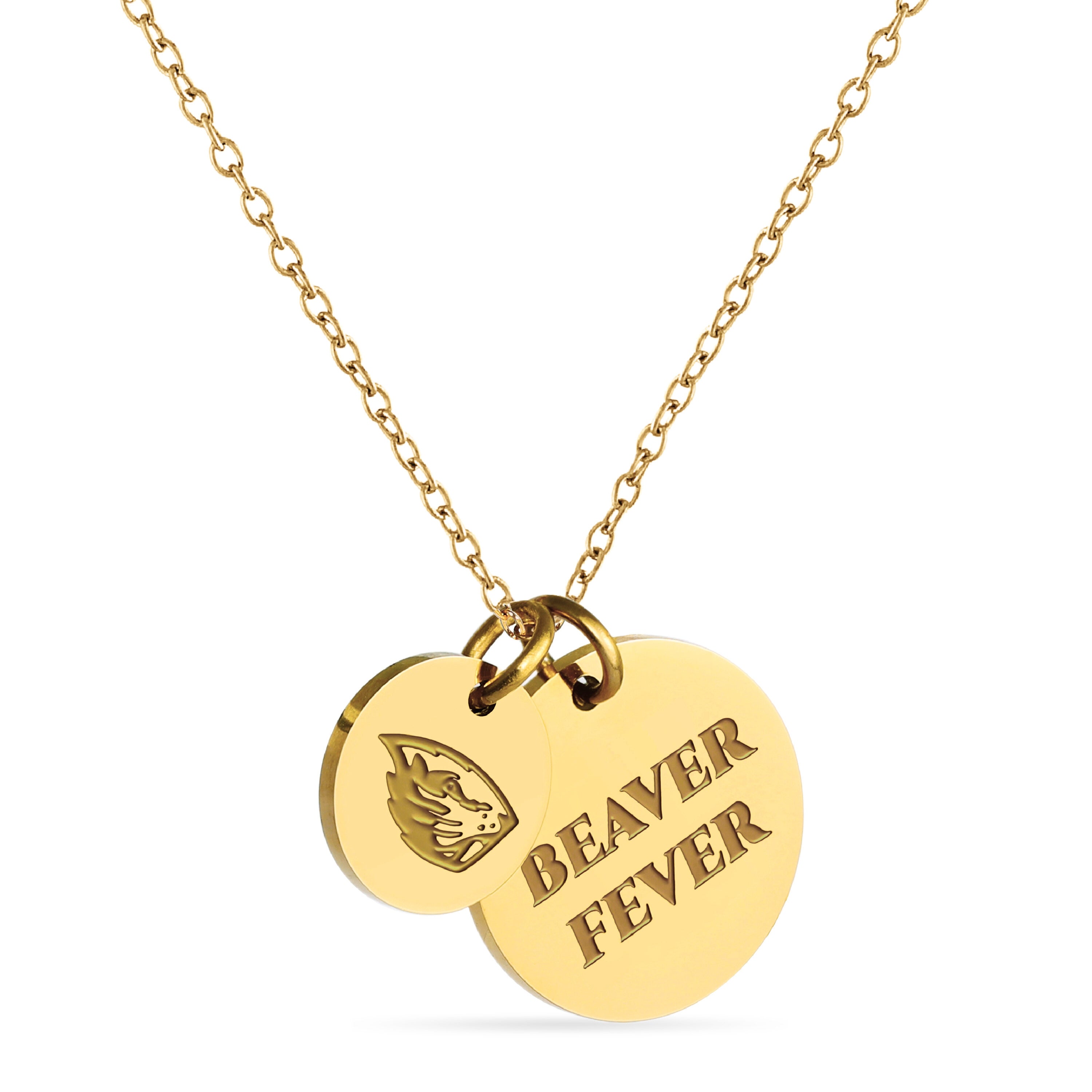 Oregon State Coin Charm Necklace - 18K Gold Dipped
