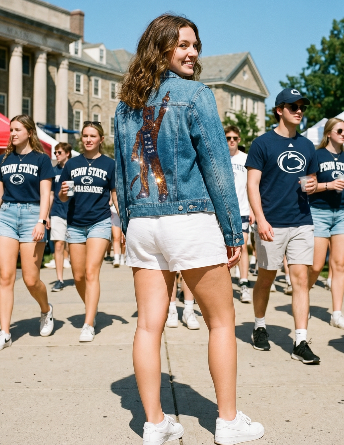 Penn State Full Mascot Blue Denim Jacket