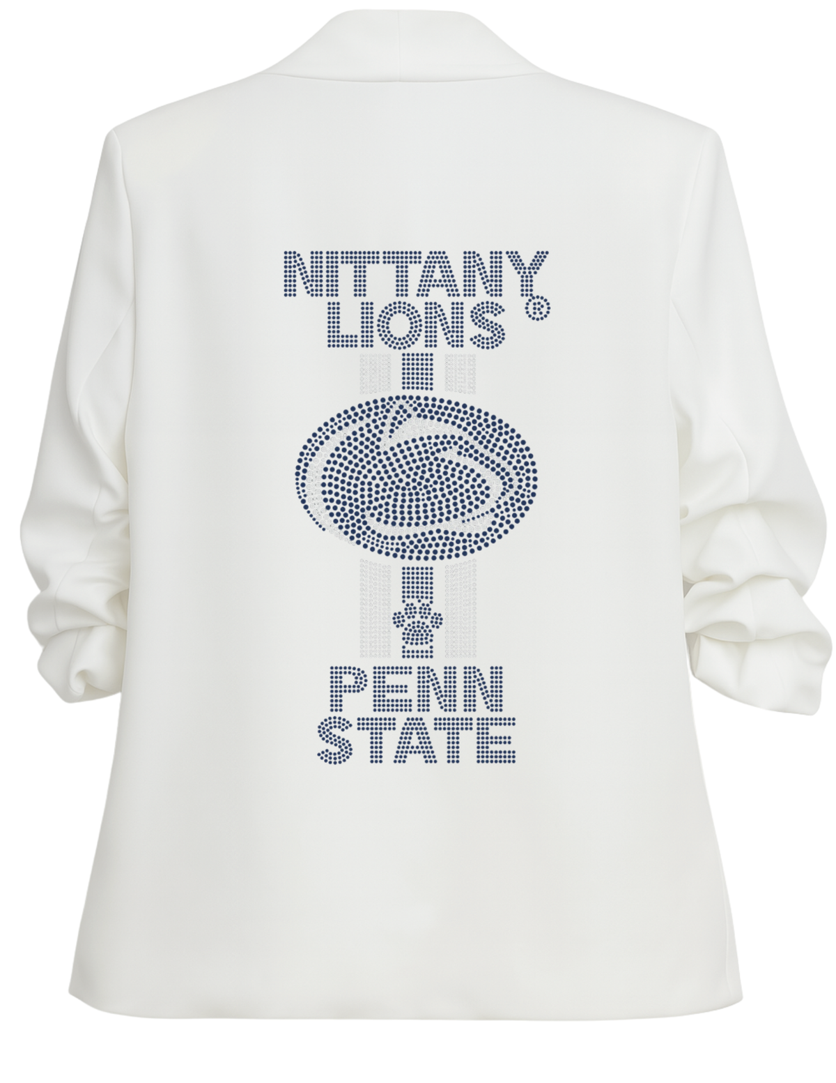 Penn State Nittany Lion Stripes White Ruched Blazer