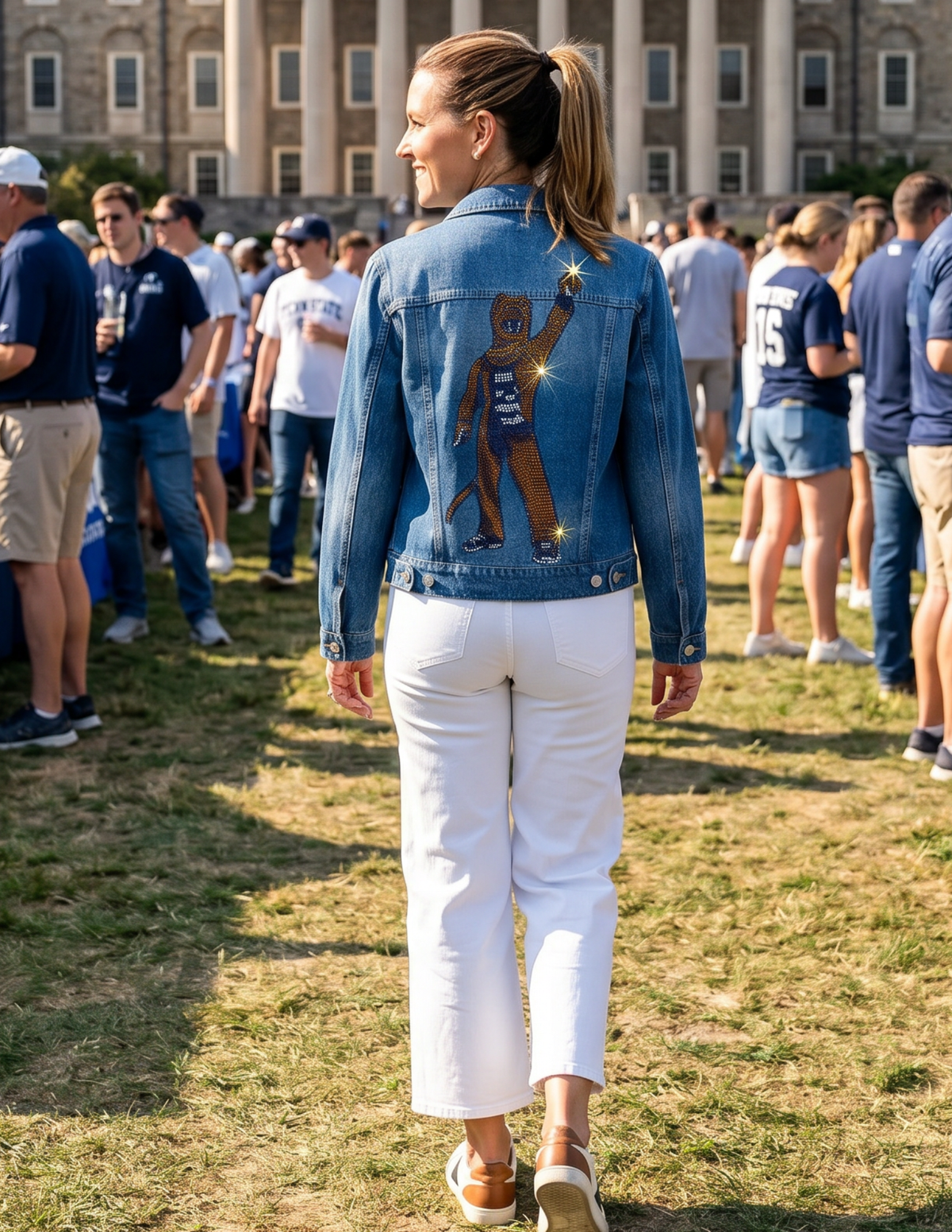 Penn State Full Mascot Blue Denim Jacket