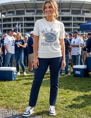 Penn State We Are Nittany Lion Ivory Short Sleeve Sweater
