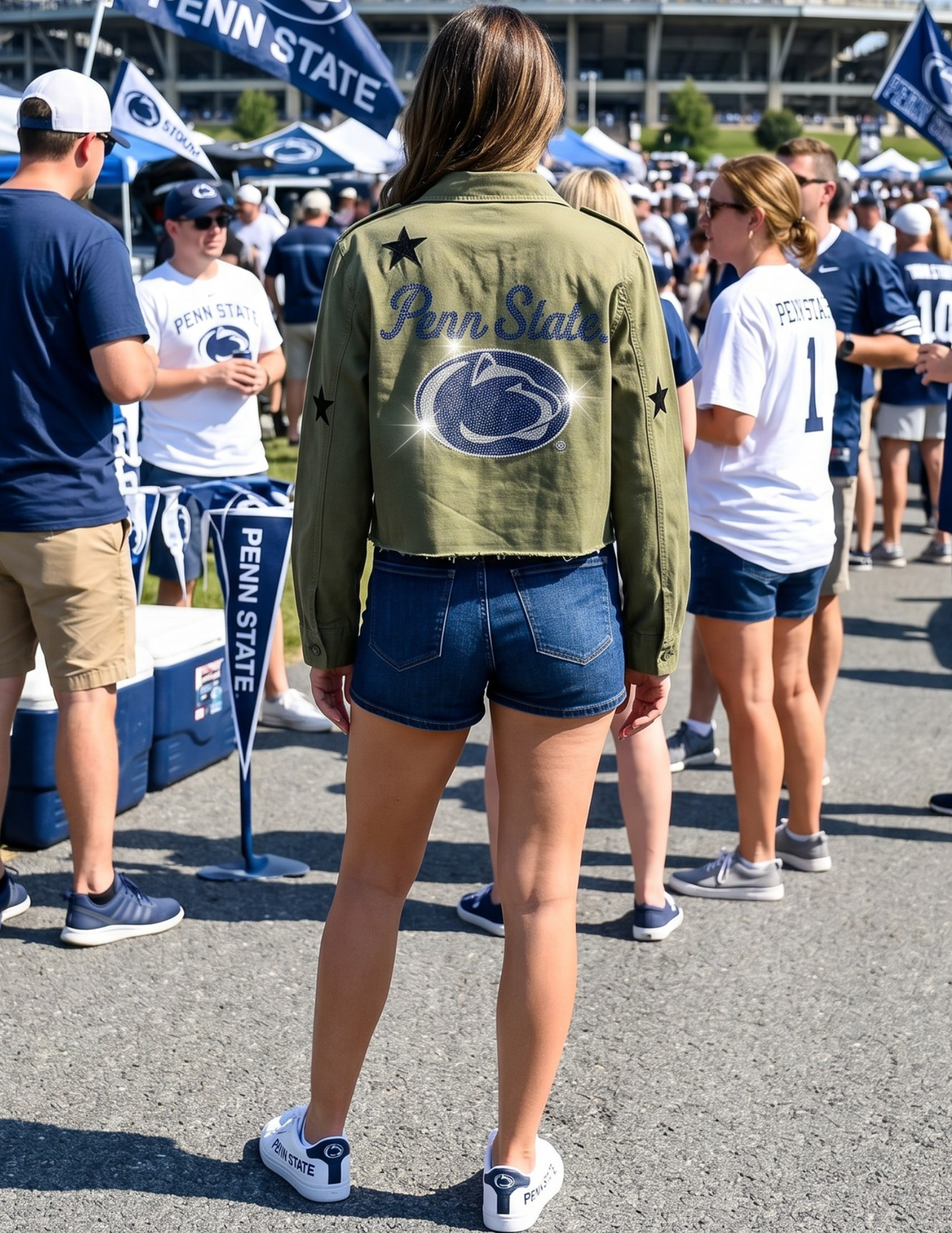 Penn State Decal Green Army Shacket