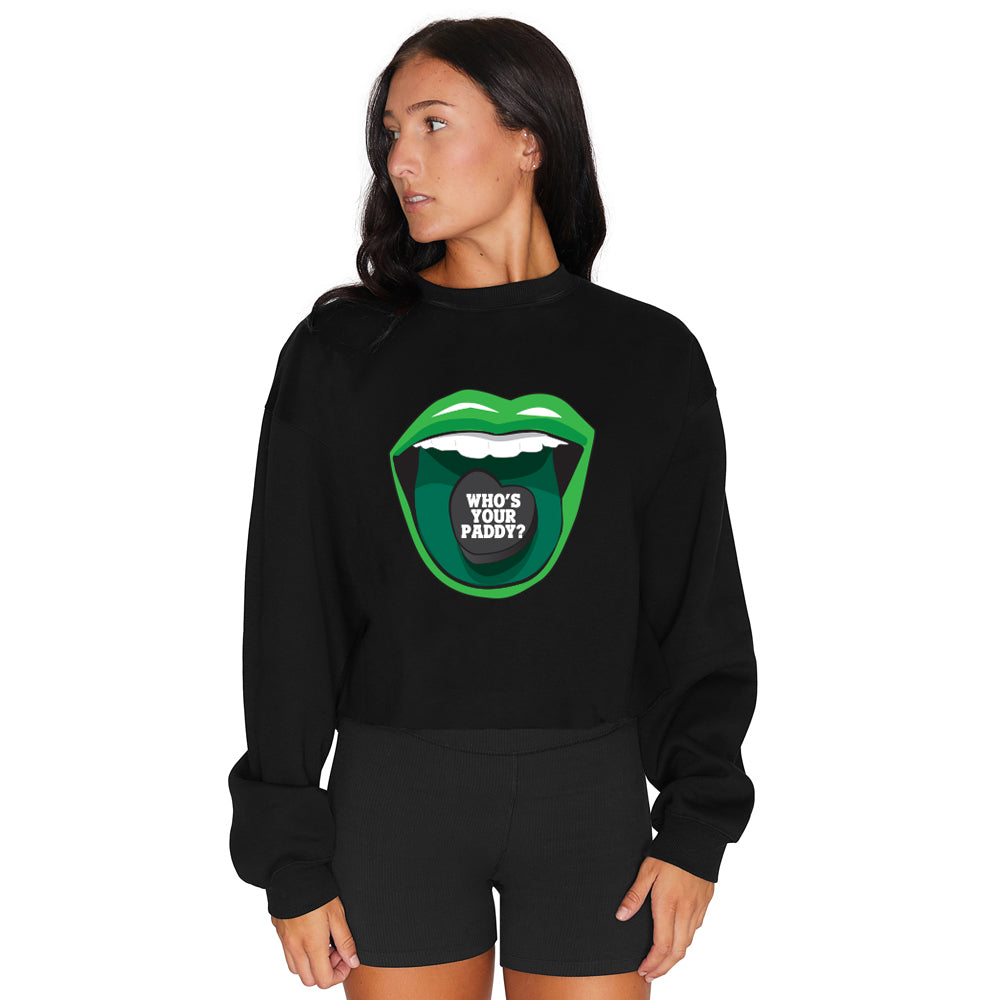 Who's Your Paddy Lips Black Crewneck