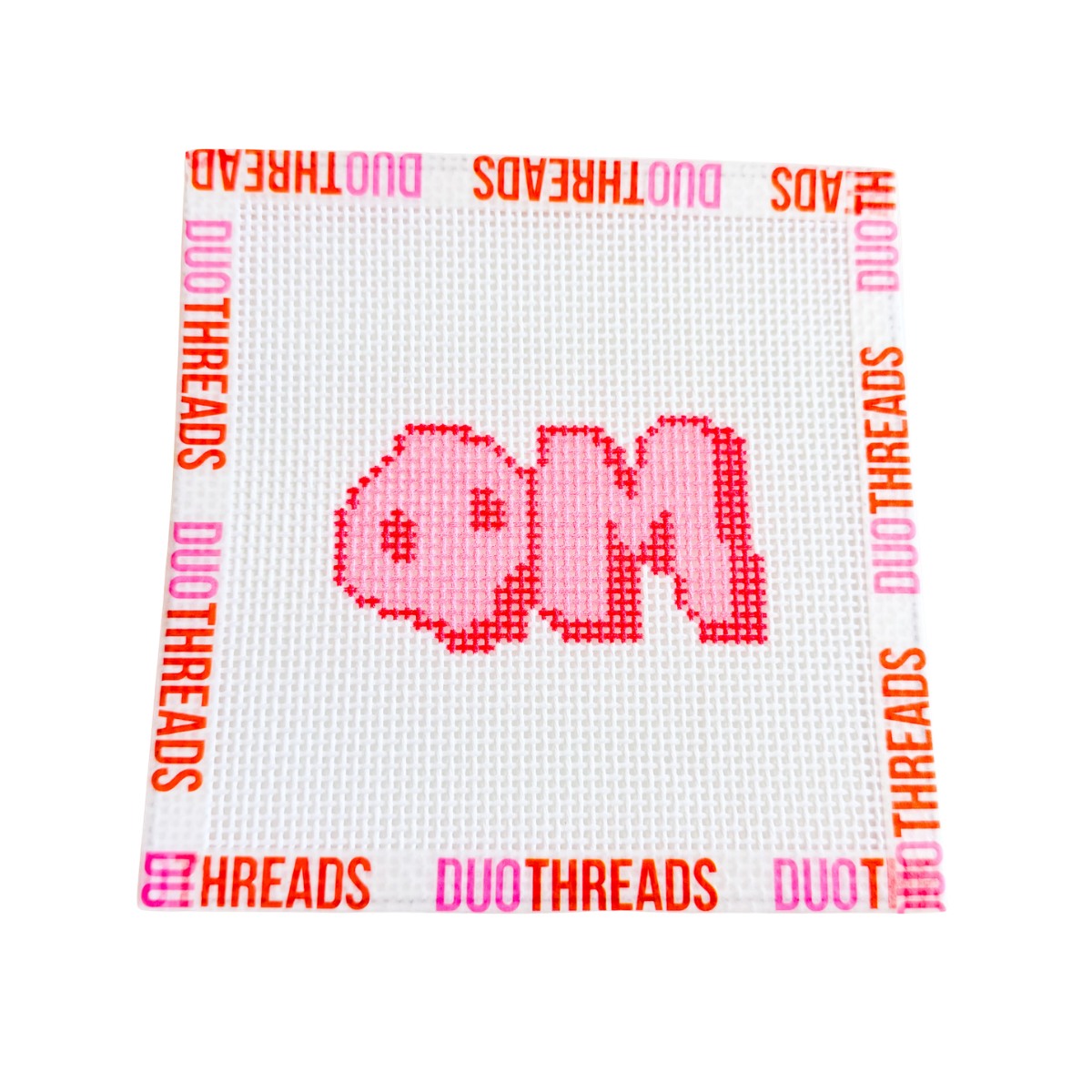 Phi Mu Sorority Bubble Letter Needlepoint Canvas